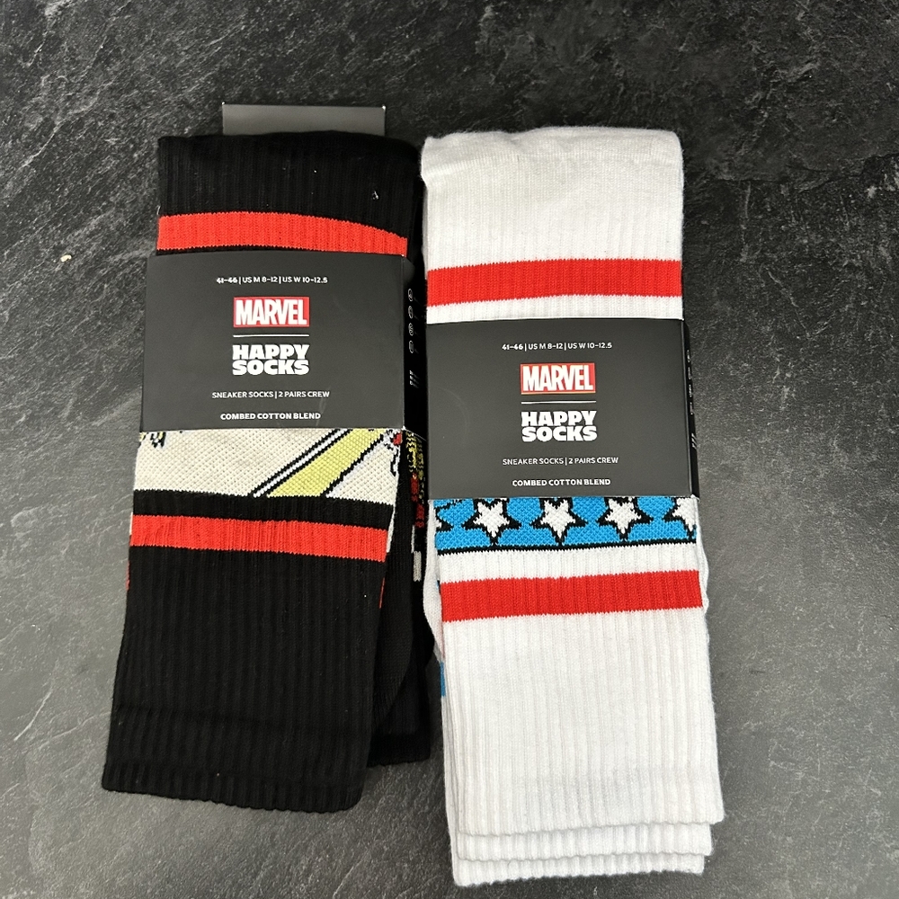 Happy Marvel Socks (4) Pairs ( Unisex )